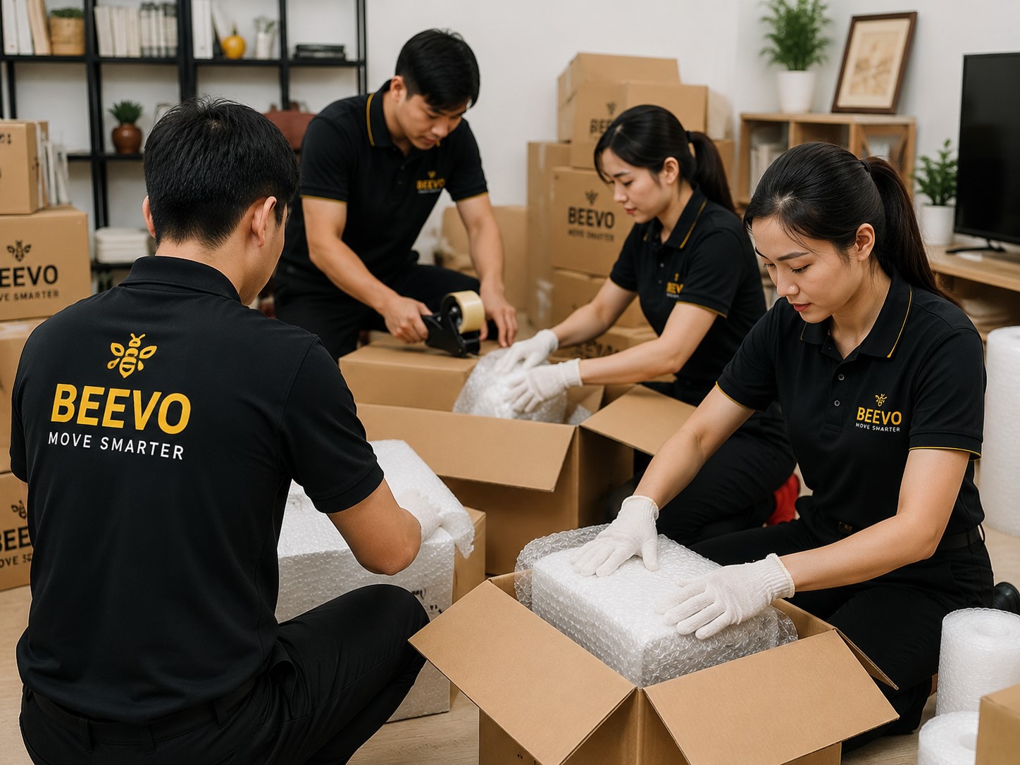 Nhân viên Beevo vận chuyển sofa